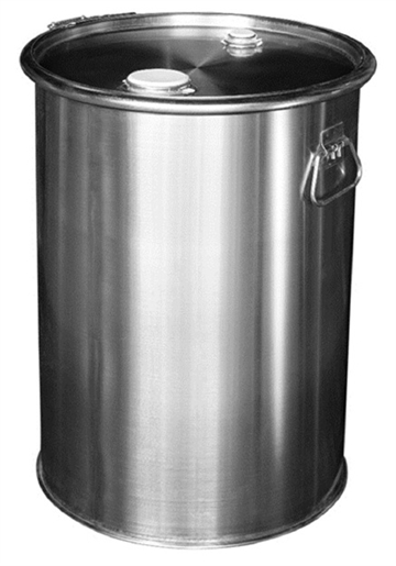 Stainless steel drum with lid - 60 litres volume
